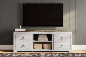Willowton TV Stand with Electric Fireplace Half Price Furniture