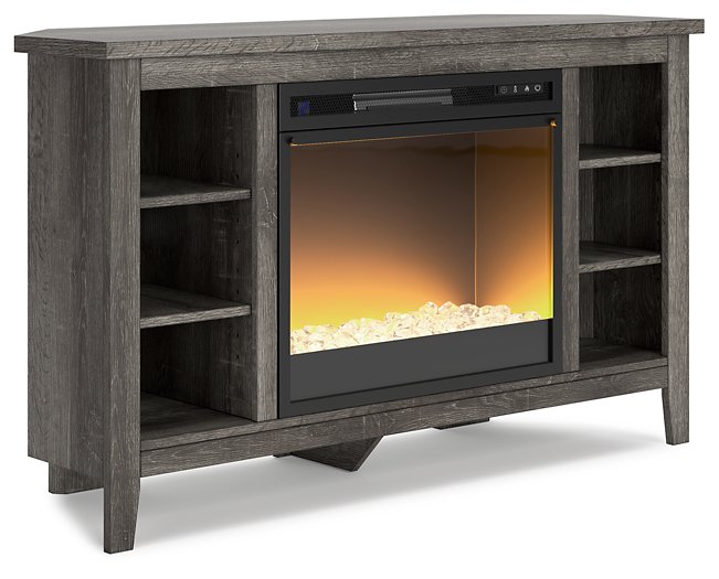 Arlenbry Corner TV Stand with Electric Fireplace  Half Price Furniture