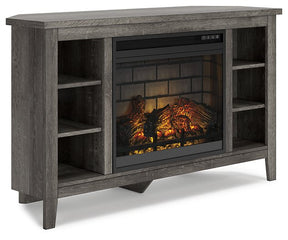 Arlenbry Corner TV Stand with Electric Fireplace - Half Price Furniture