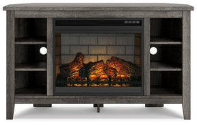 Arlenbry Corner TV Stand with Electric Fireplace - Half Price Furniture