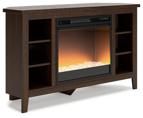 Camiburg Corner TV Stand with Electric Fireplace Half Price Furniture