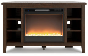 Camiburg Corner TV Stand with Electric Fireplace Half Price Furniture