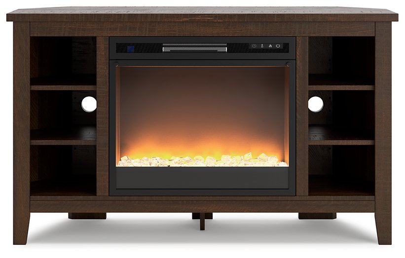 Camiburg Corner TV Stand with Electric Fireplace - Half Price Furniture