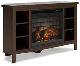 Camiburg Corner TV Stand with Electric Fireplace Half Price Furniture