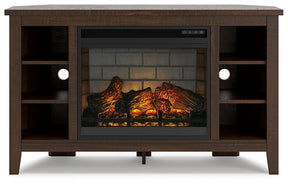 Camiburg Corner TV Stand with Electric Fireplace Half Price Furniture