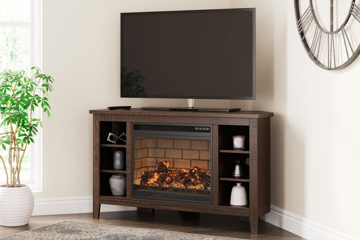 Camiburg Corner TV Stand with Electric Fireplace - Half Price Furniture