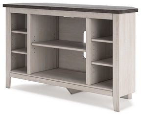 Dorrinson Corner TV Stand with Electric Fireplace - TV Stand - Half Price Furniture