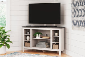Dorrinson Corner TV Stand with Electric Fireplace - TV Stand - Half Price Furniture