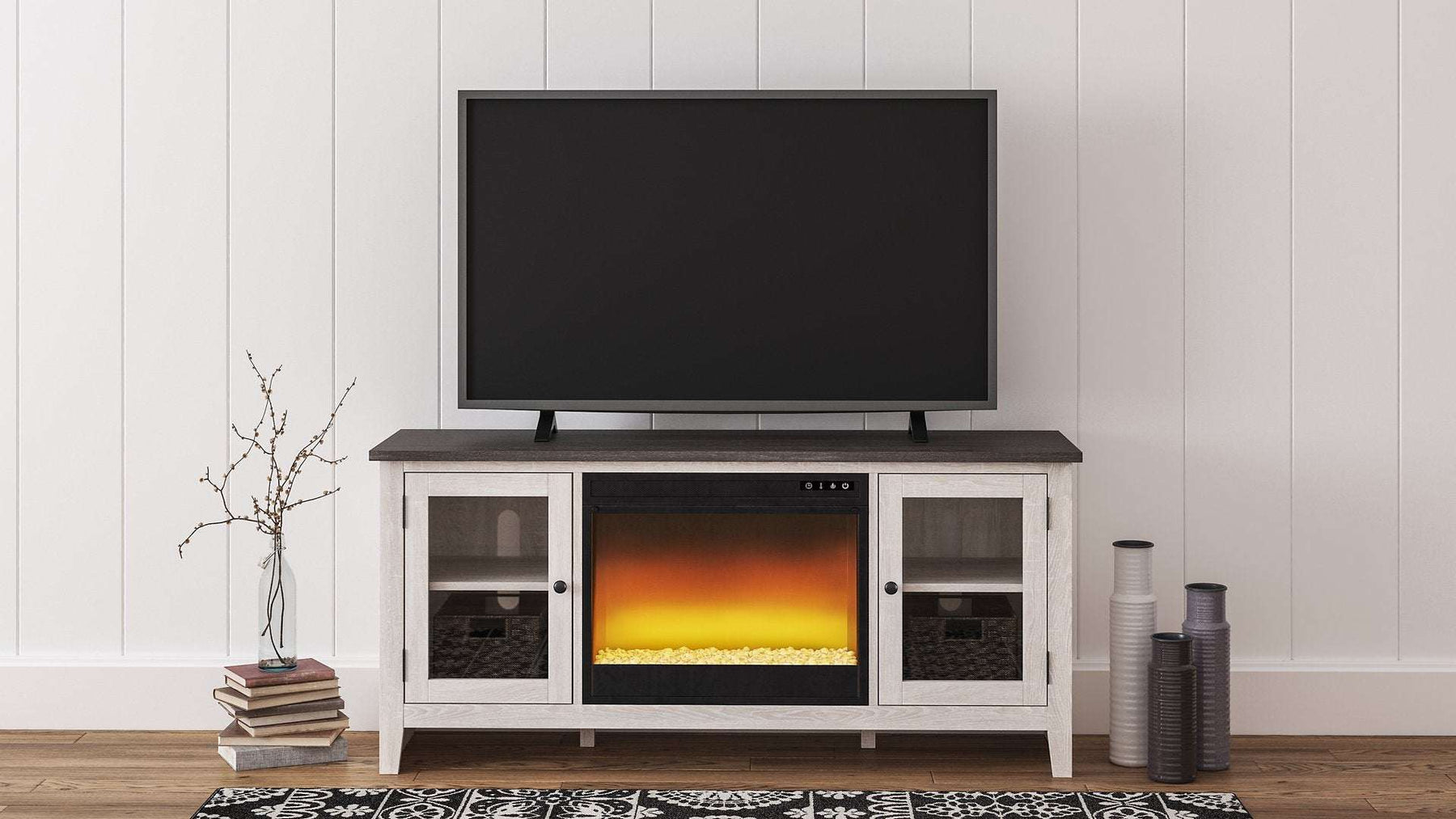 Dorrinson 60" TV Stand with Electric Fireplace - TV Stand - Half Price Furniture