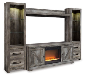 Wynnlow 4-Piece Entertainment Center with Electric Fireplace Half Price Furniture