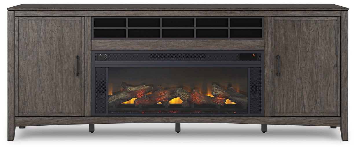 Montillan 84" TV Stand with Electric Fireplace - Half Price Furniture
