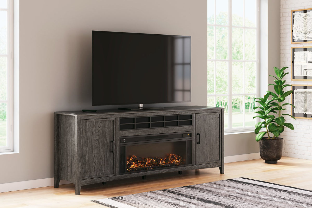 Montillan 84" TV Stand with Electric Fireplace - Half Price Furniture