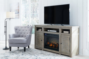 Moreshire 72" TV Stand with Electric Fireplace  Half Price Furniture