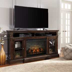 Roddinton 72" TV Stand with Electric Fireplace Half Price Furniture
