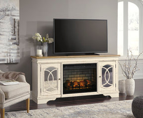 Realyn 74" TV Stand with Electric Fireplace - Half Price Furniture