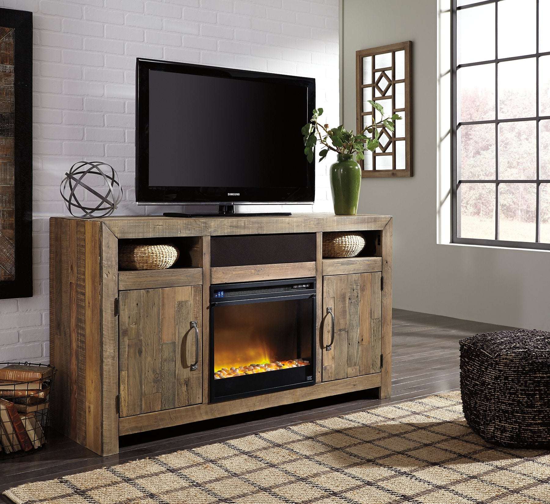 Sommerford 62" TV Stand with Electric Fireplace - Half Price Furniture