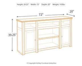 Harpan 72" TV Stand with Electric Fireplace Half Price Furniture