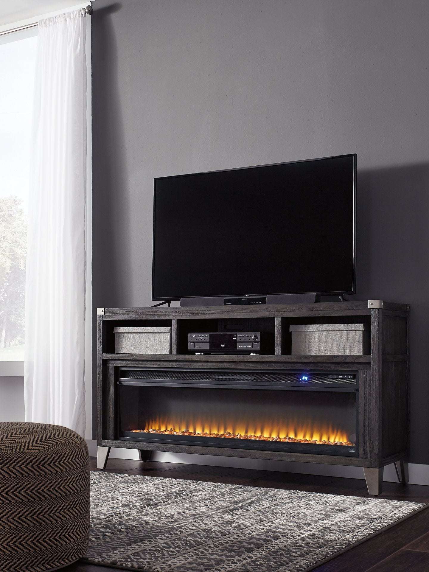 Todoe 65" TV Stand with Electric Fireplace - Half Price Furniture