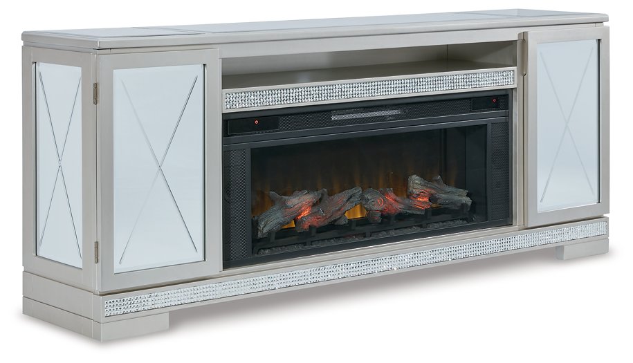 Flamory 72" TV Stand with Electric Fireplace Half Price Furniture