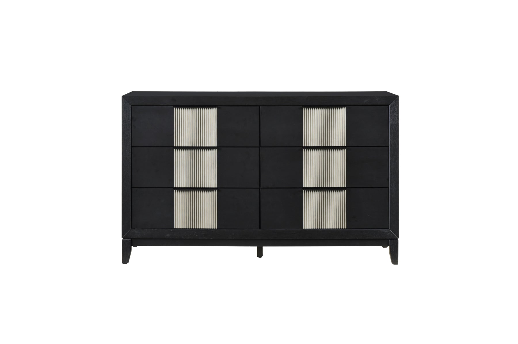 Charcoal and gray dresser, front view