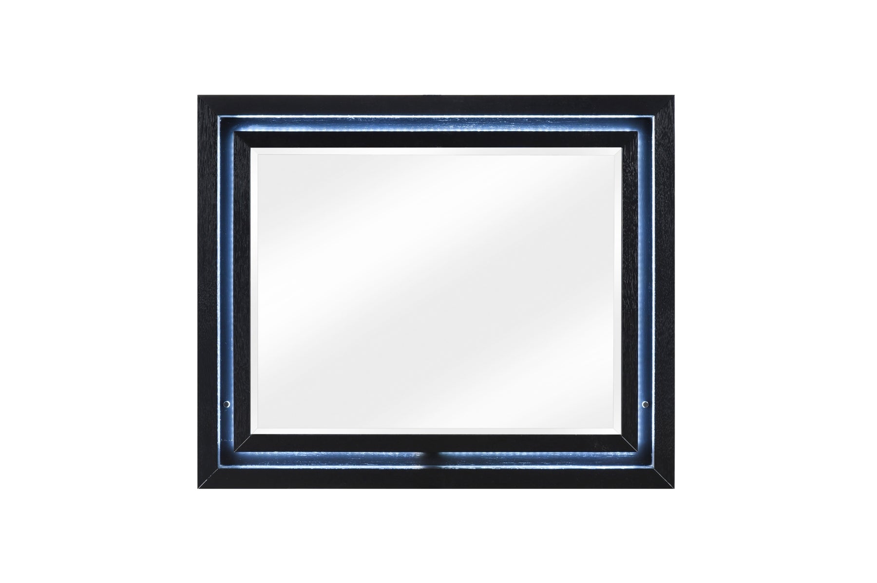 Dresser mirror with LED lighting, front view
