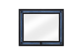 Dresser mirror with LED lighting, front view