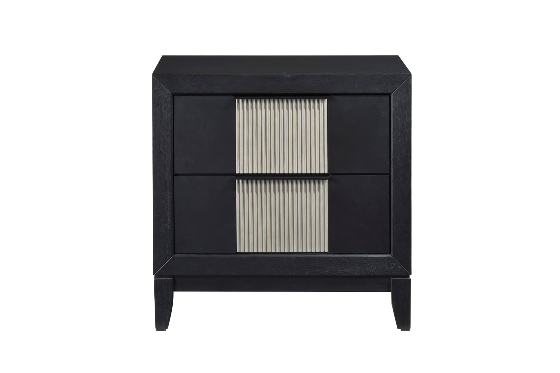 Charcoal and gray nightstand, front view