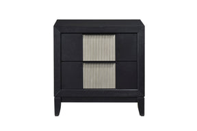 Charcoal and gray nightstand, front view