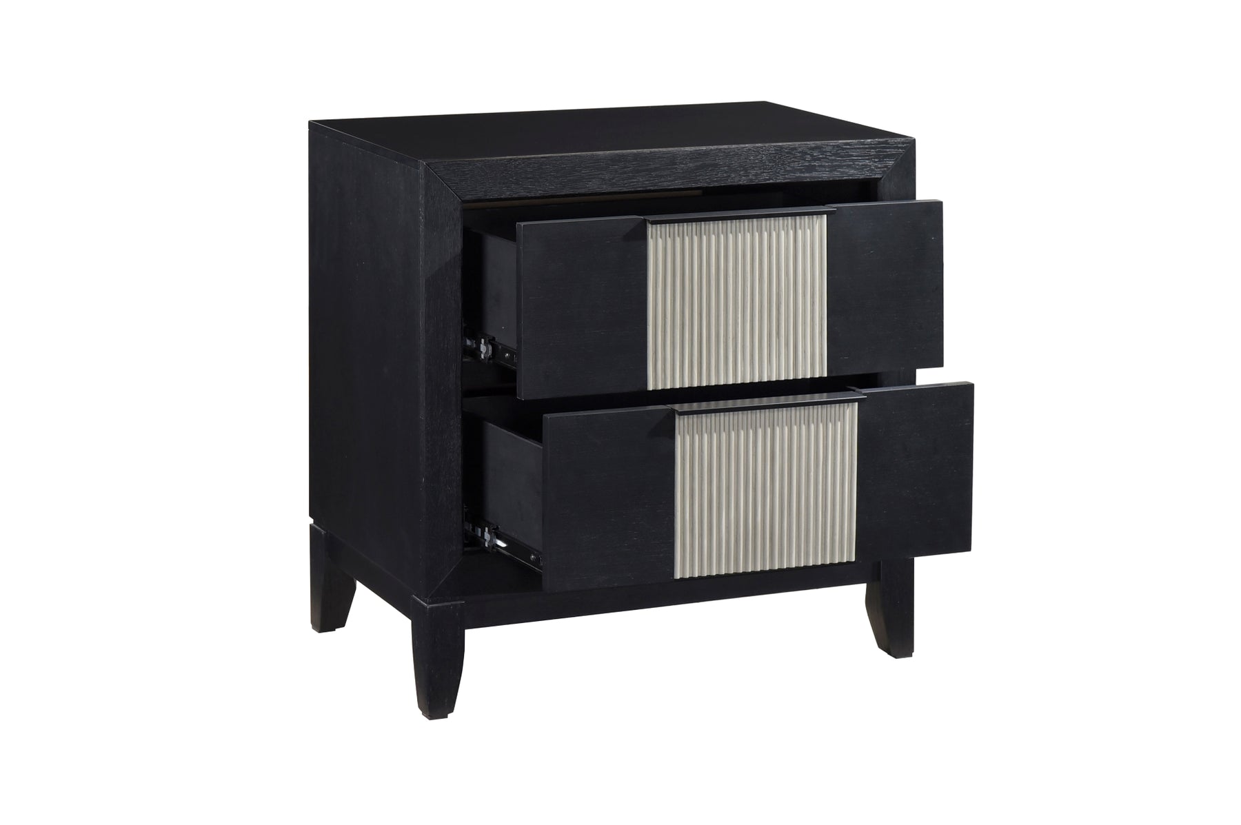 Nightstand with drawers open