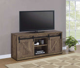 Rustic Oak TV Console with Sliding Barn Doors - 59 Inch - Half Price Furniture