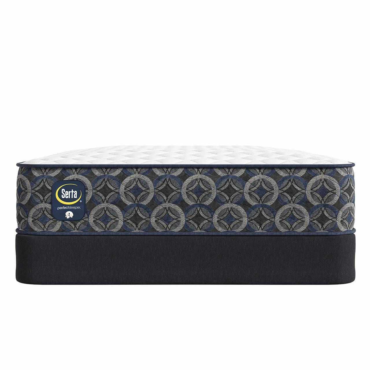 Serta Granthester Extra Firm Mattress and box spring front view