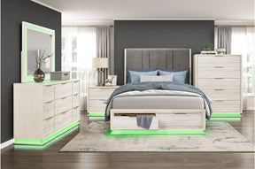 LED bedroom set in a styled bedroom