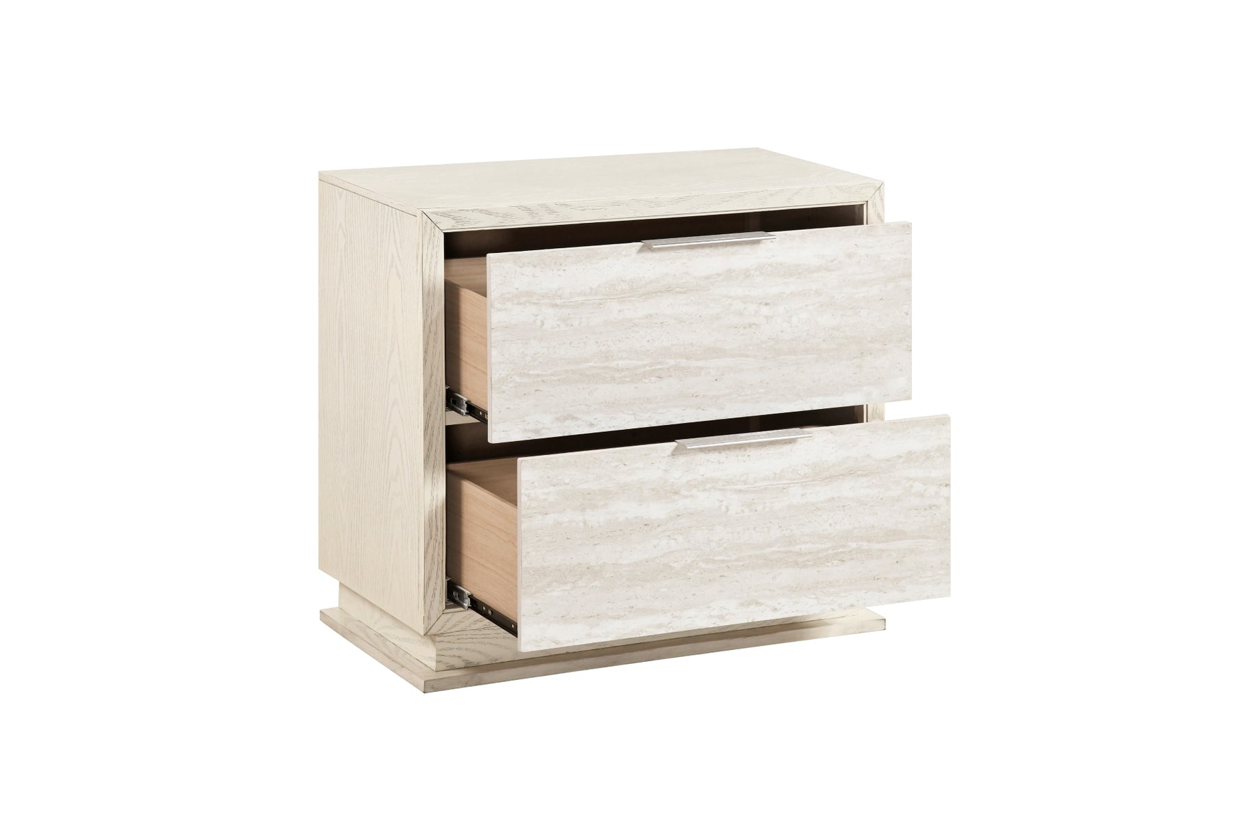 Nightstand with drawers open