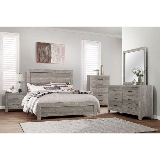 4 Piece Queen Bedroom Set 4 Piece Queen Bedroom Set in Gray Finish | Las Vegas Bedroom Half Price Furniture
