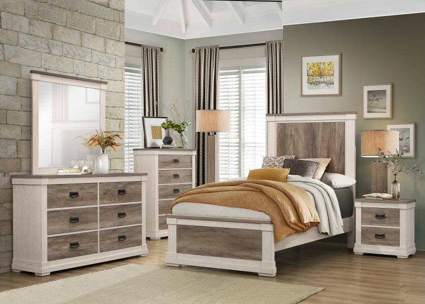 4 Pc Bedroom in Two tone finish