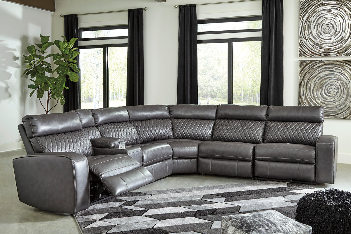 Samperstone Power Reclining Sectional 55203-58-57-19-77-46-62 Samperstone Power Reclining Sectional 55203-58-57-19-77-46-62 | Ashley furniture store Las Vegas NV Half Price Furniture