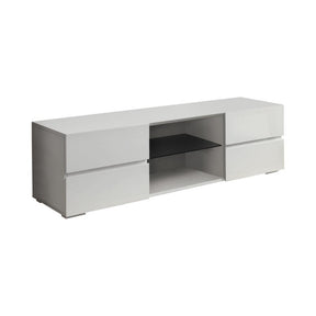 4-drawer TV Console Glossy White