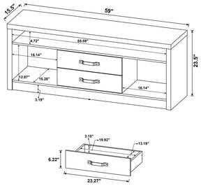 2-drawer TV Console Grey Driftwood