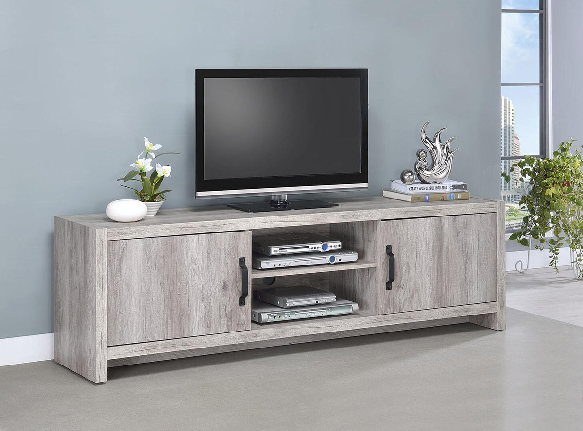 Gray Driftwood Door TV Console Gray Driftwood Door TV Console Half Price Furniture