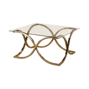 Curved X-shaped Coffee Table Nickel and Clear