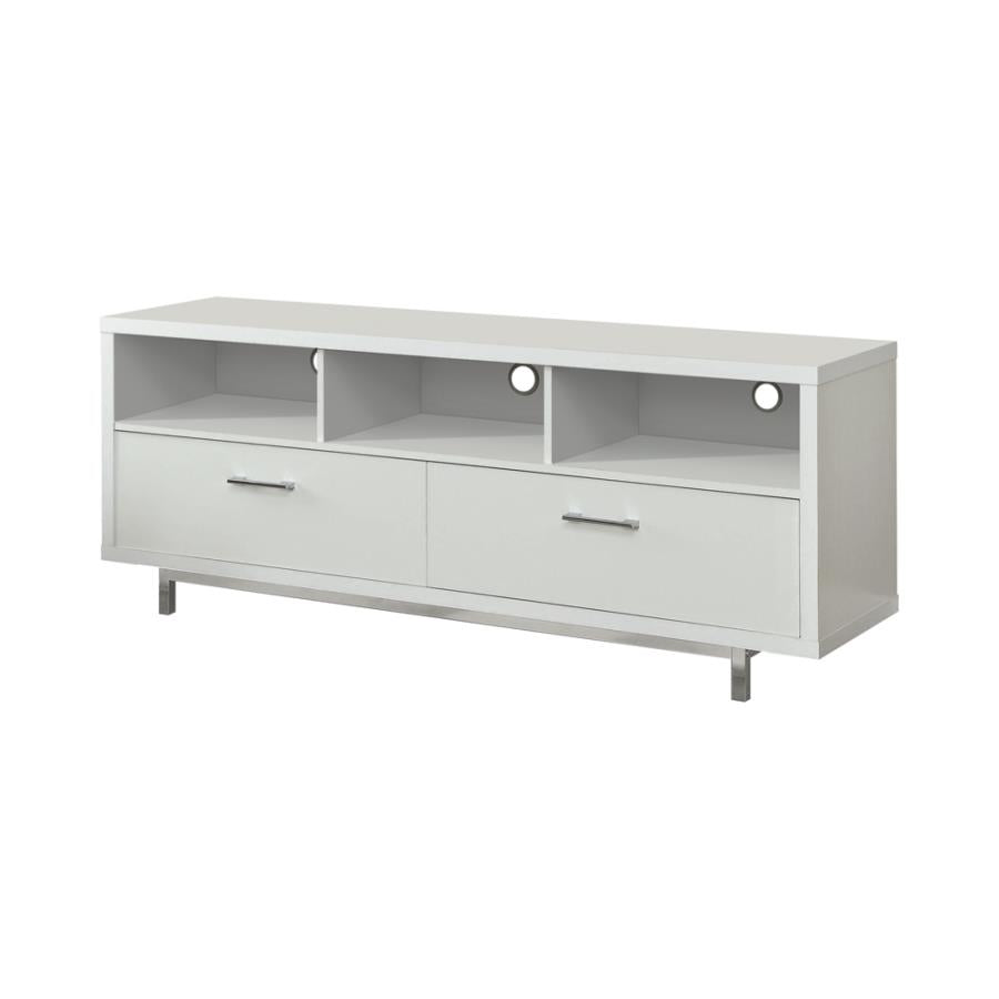 2-drawer Rectangular TV Console White