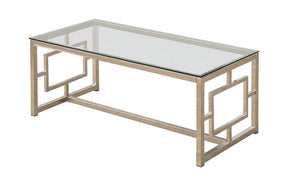 Rectangle Glass Top Coffee Table Nickel