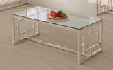 Rectangle Glass Top Coffee Table Nickel