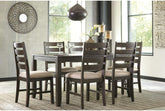 Rokane 7Pc. Dining Room Set , Brown Half Price Furniture