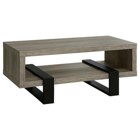 Coffee Table with Shelf Grey Driftwood