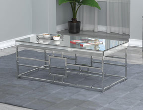 Geometric Frame Rectangular Coffee Table Chrome