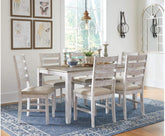 Skempton Cottage 7 Pc.Dining Room Set, Whitewash Half Price Furniture