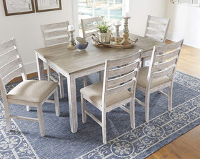 Skempton Cottage 7 Pc.Dining Room Set, Whitewash Half Price Furniture