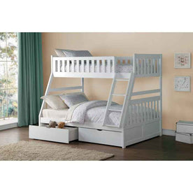 B2053TFW-1*T Twin Full Bunk Bed with Storage - Space-Saving Solution with Storage Boxes