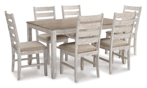Skempton Cottage 7 Pc.Dining Room Set, Whitewash Half Price Furniture